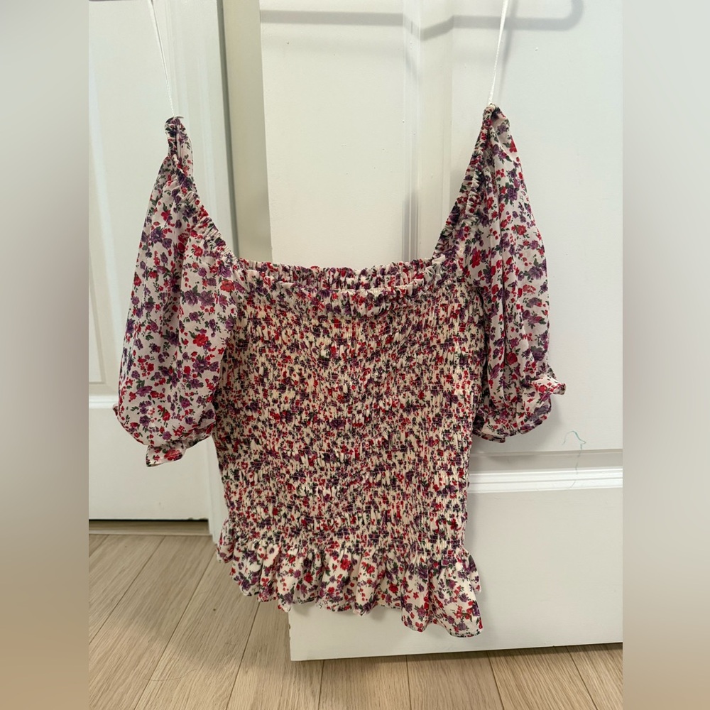 Floral Skirt with Elastic Waistband